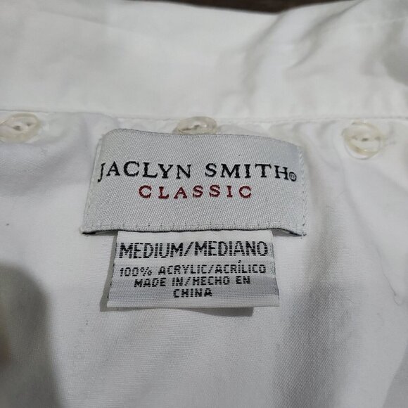 Jaclyn Smith Sweater Gray Button in Collar Cuffs Long Sleeve V Neck Casual - Picture 2 of 15